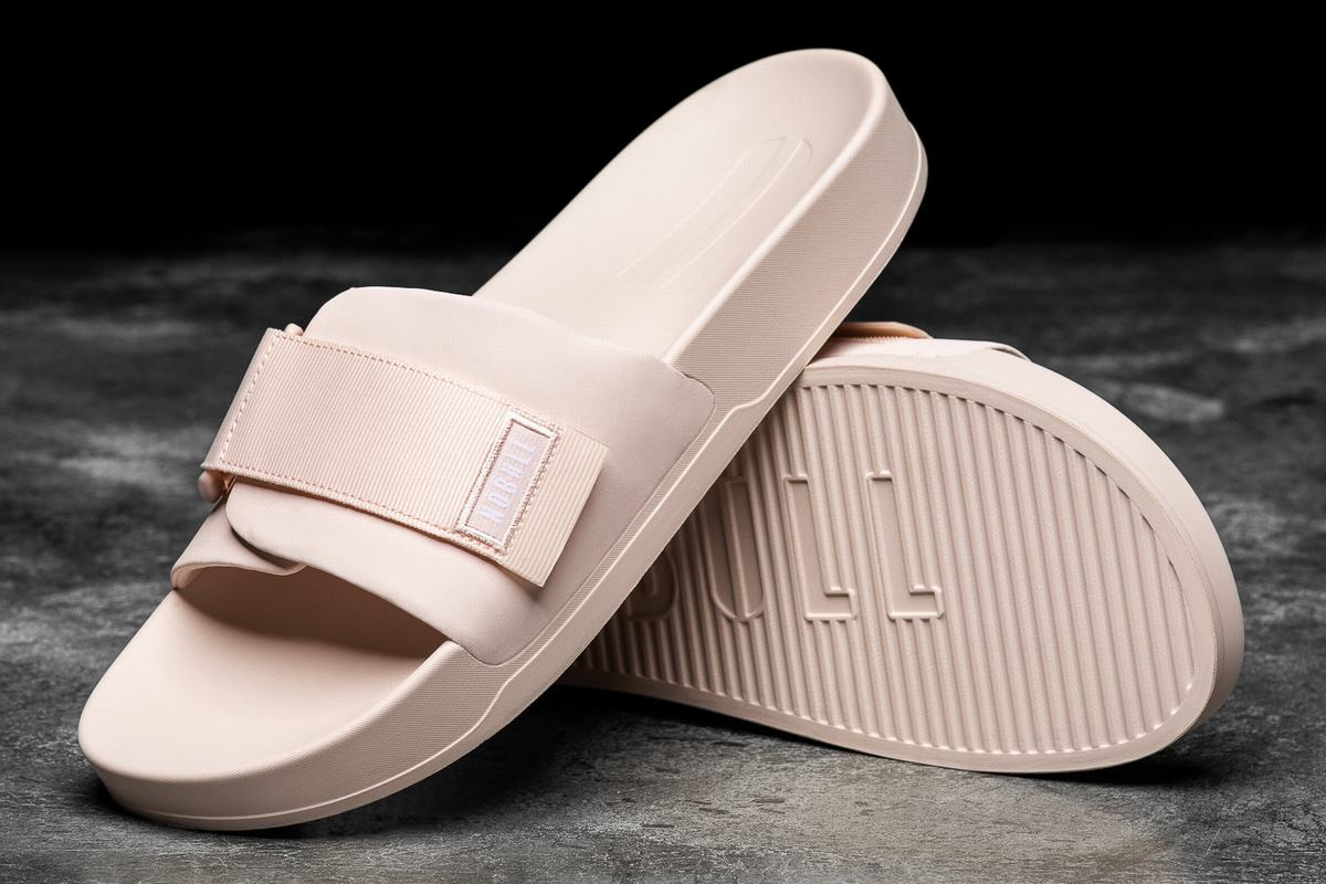 Nobull Adjustable Men's Slides Pink | Australia (NY8916)